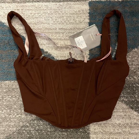 House of CB Ninetta CHOCOLATE MESH CORSET - Picture 2 of 2